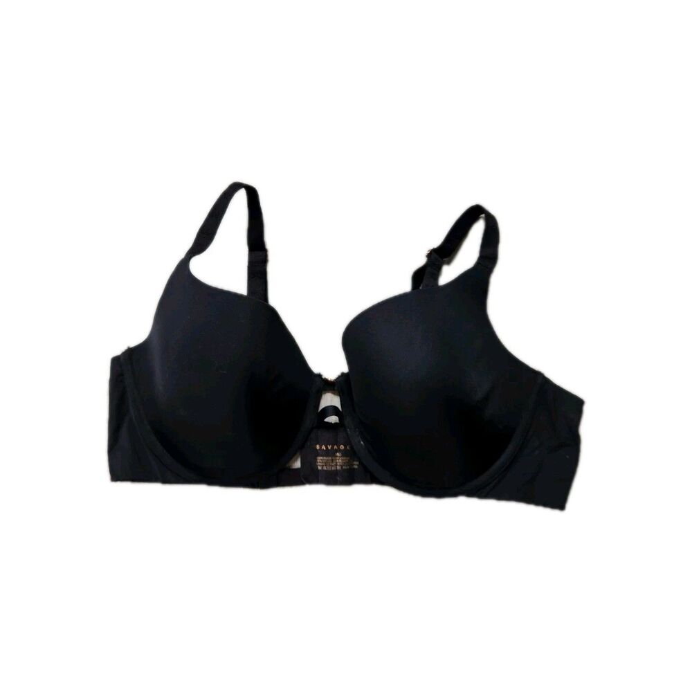Savage X Fenty 38D Bra Black Underwire T Shirt Bra Smooth Full Coverage EUC
